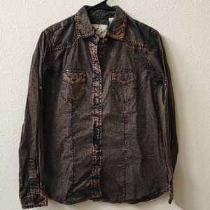 Sherry Cervi womens medium western button down rodeo long sleeve shirt